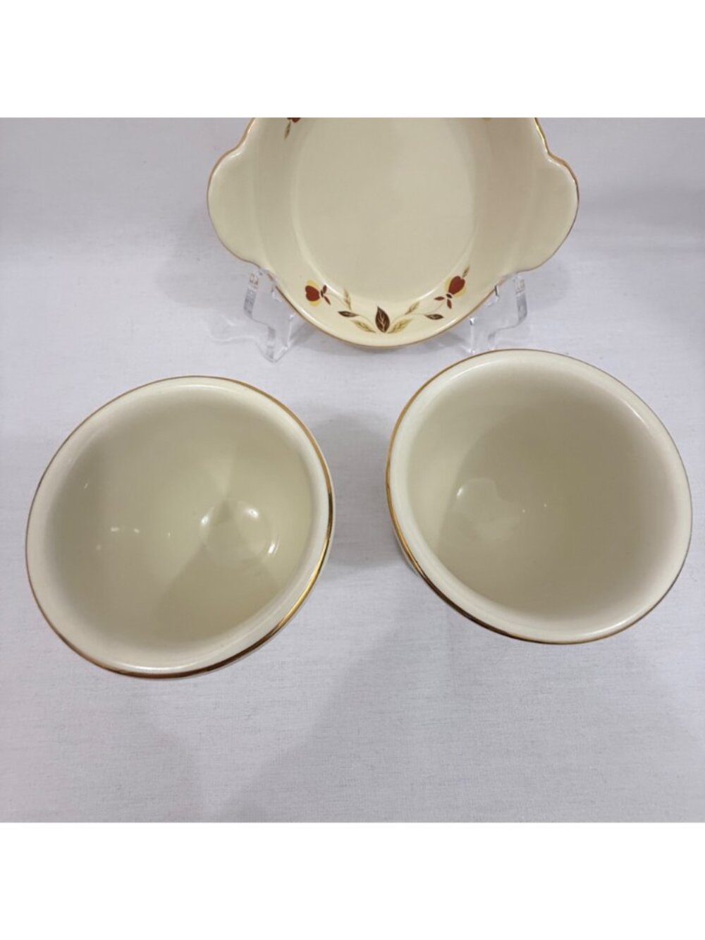 Hall NALCC Autumn Leaf 1997 Double egg cups & 2015 Shirred egg plate appears unu - Picture 5 of 16